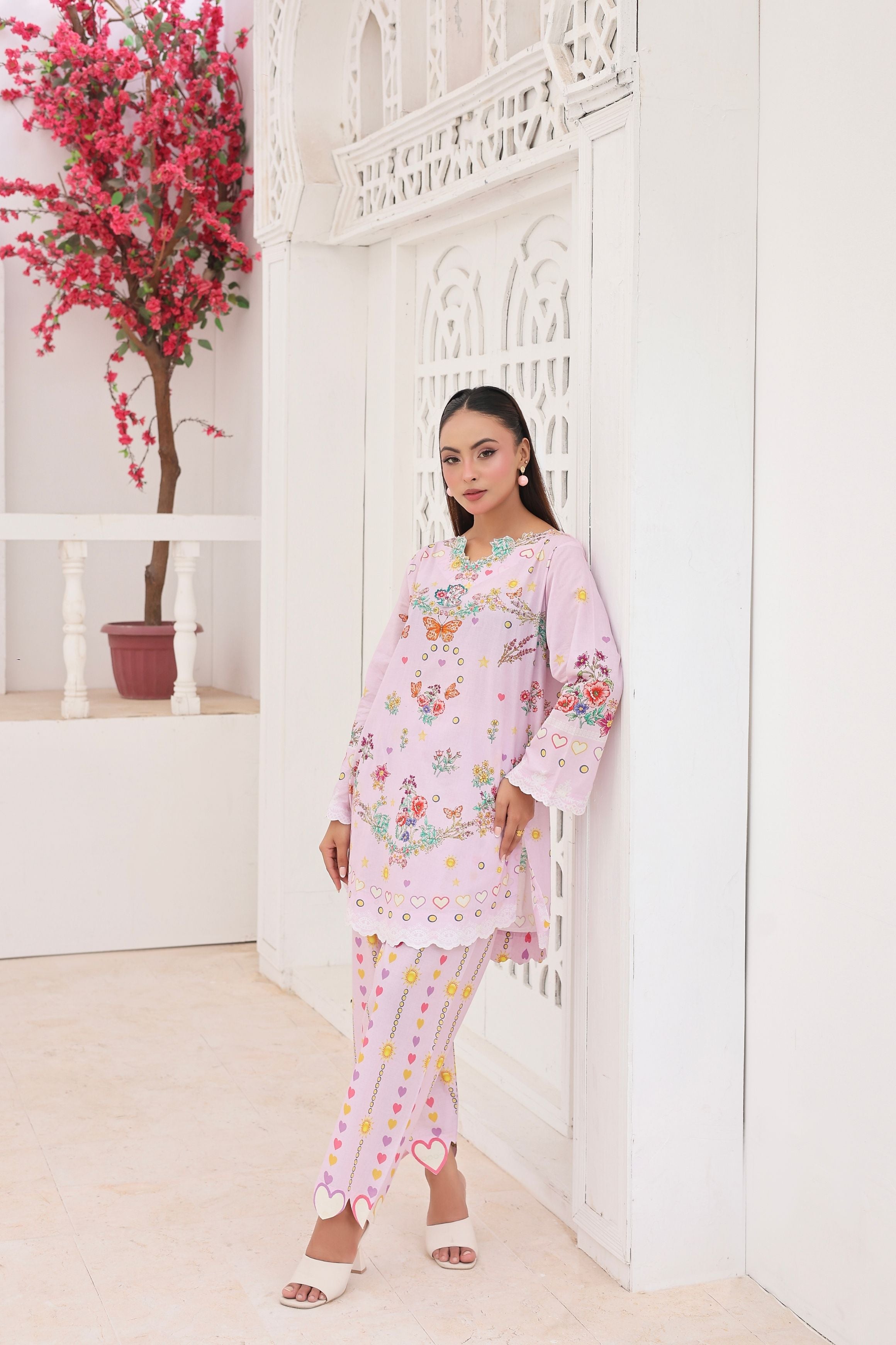 Blush Blossom | 2 Piece Short Shirt Set