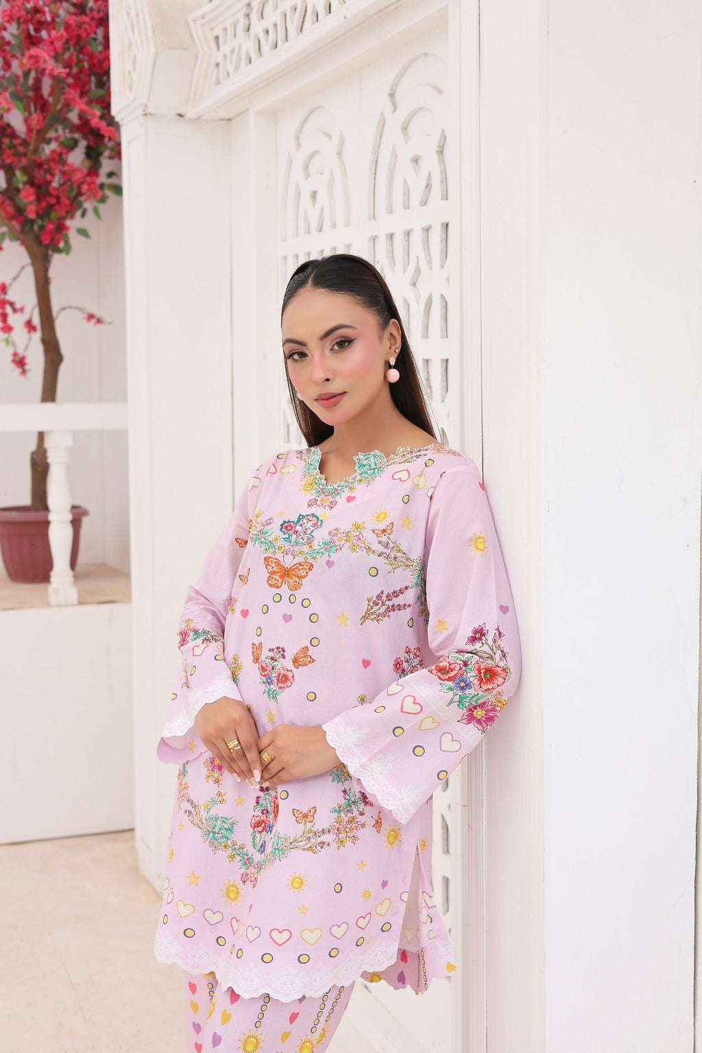 Blush Blossom | 2 Piece Short Shirt Set