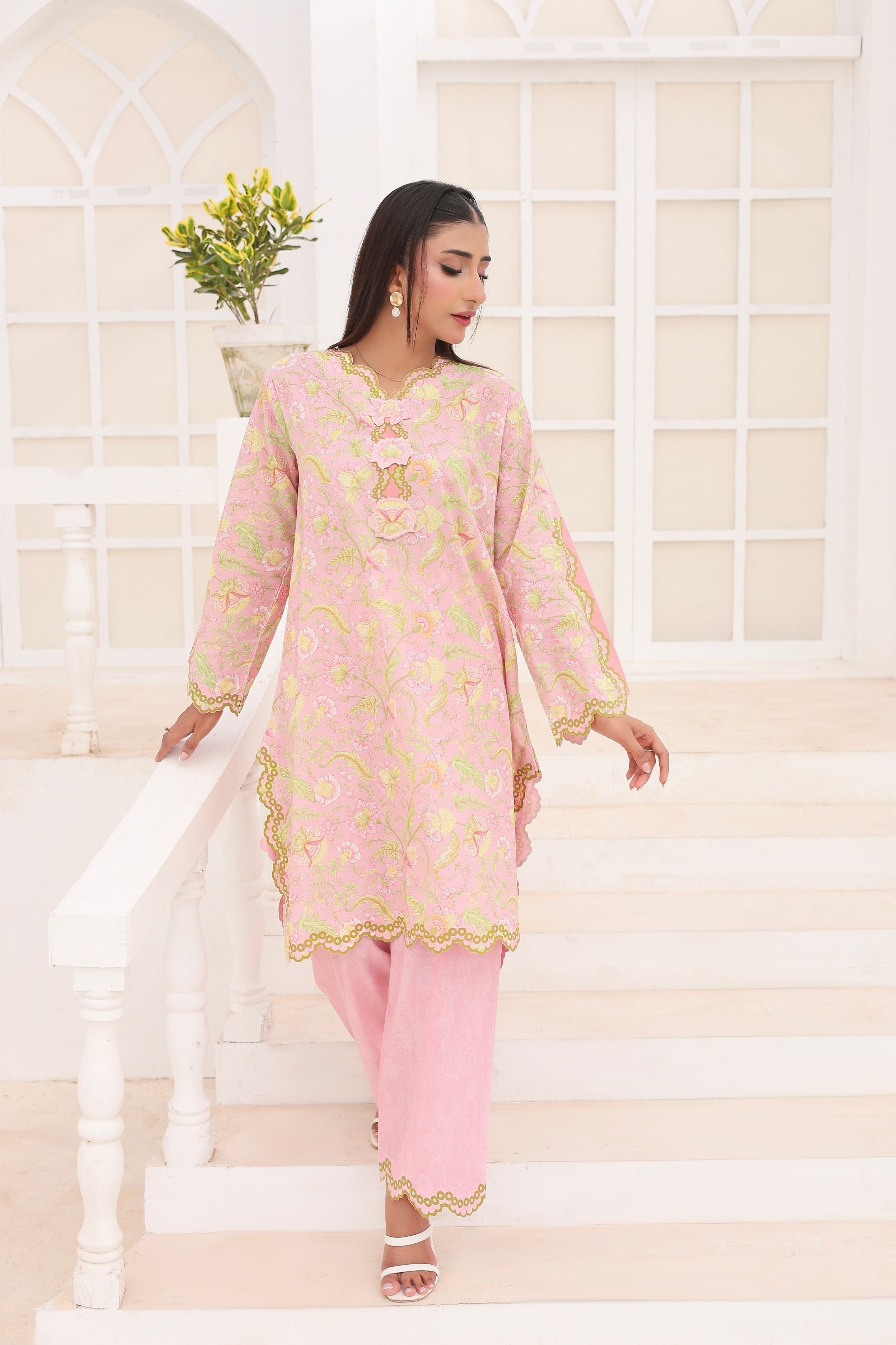 Rose Petal | 2 Piece Short Shirt Set