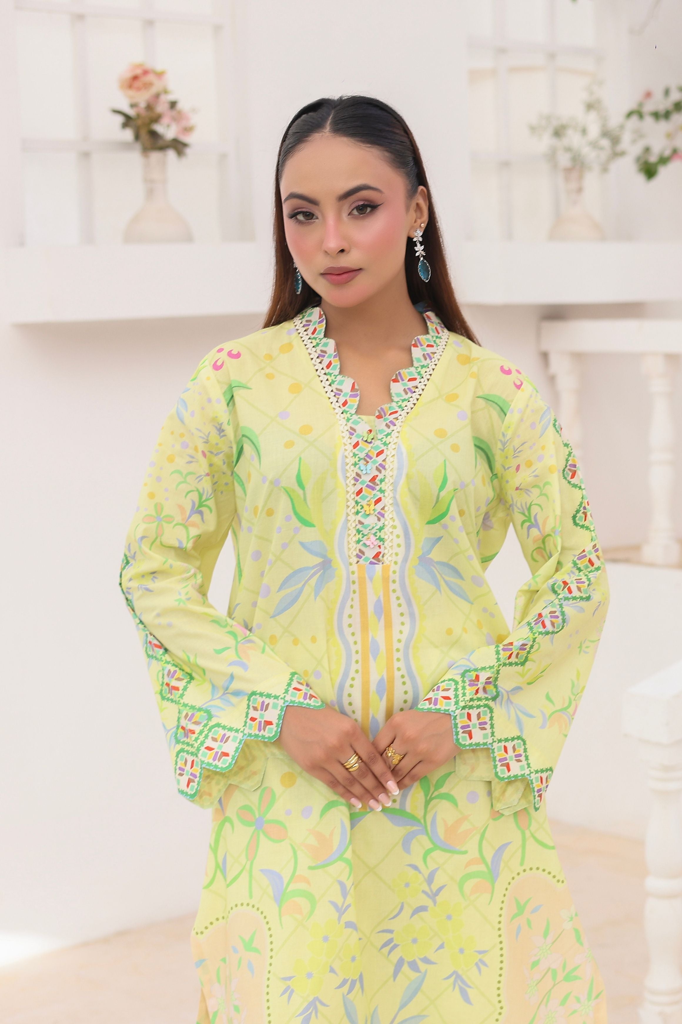 Citrus Blossom | 2 Piece Long Shirt Set