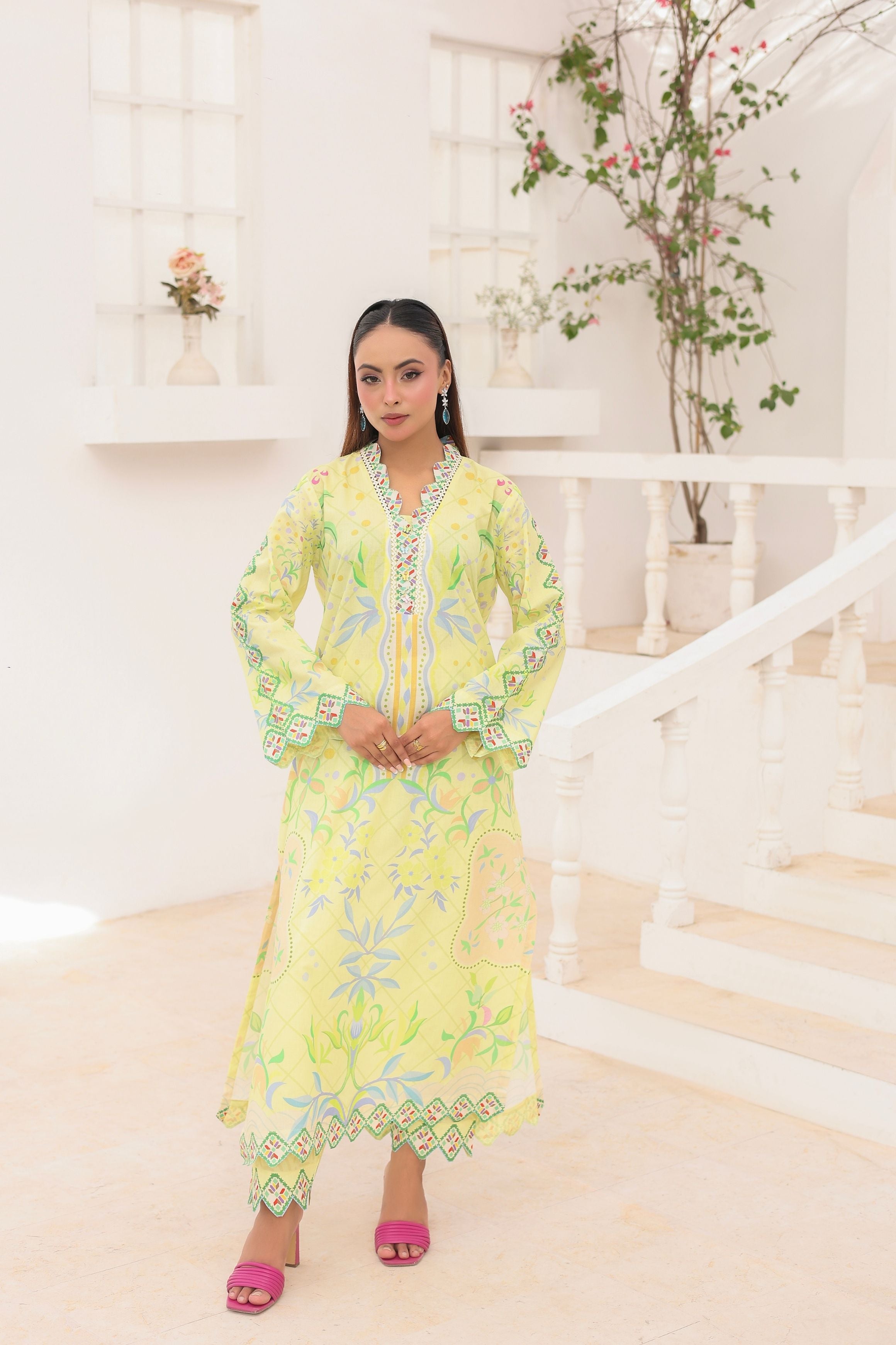 Citrus Blossom | 2 Piece Long Shirt Set