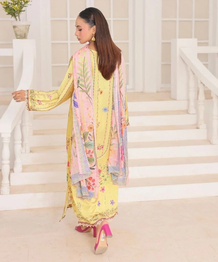 Sunshine Garden | 3 Piece Long Shirt Set with Dupatta