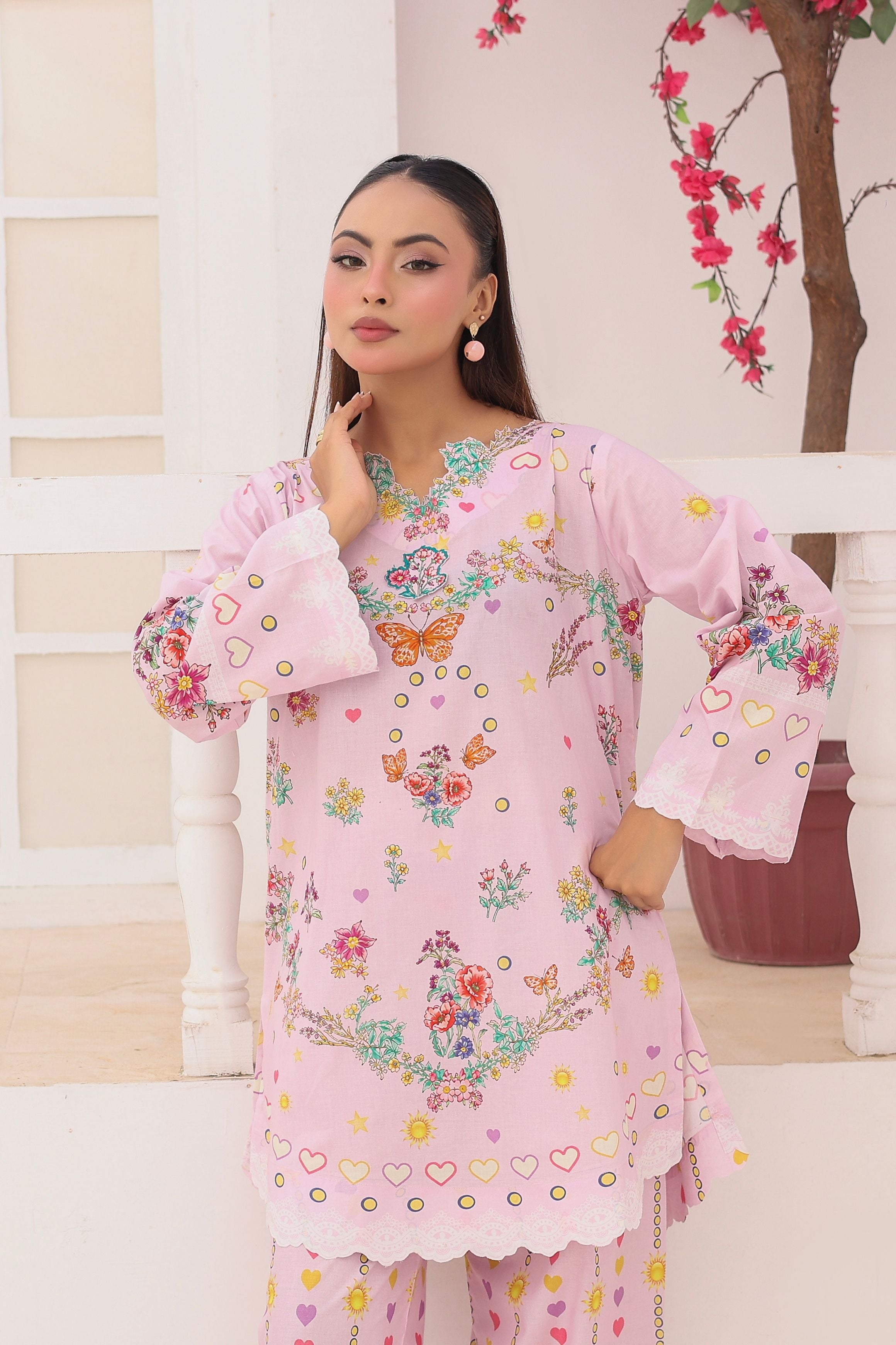 Blush Blossom | 2 Piece Short Shirt Set