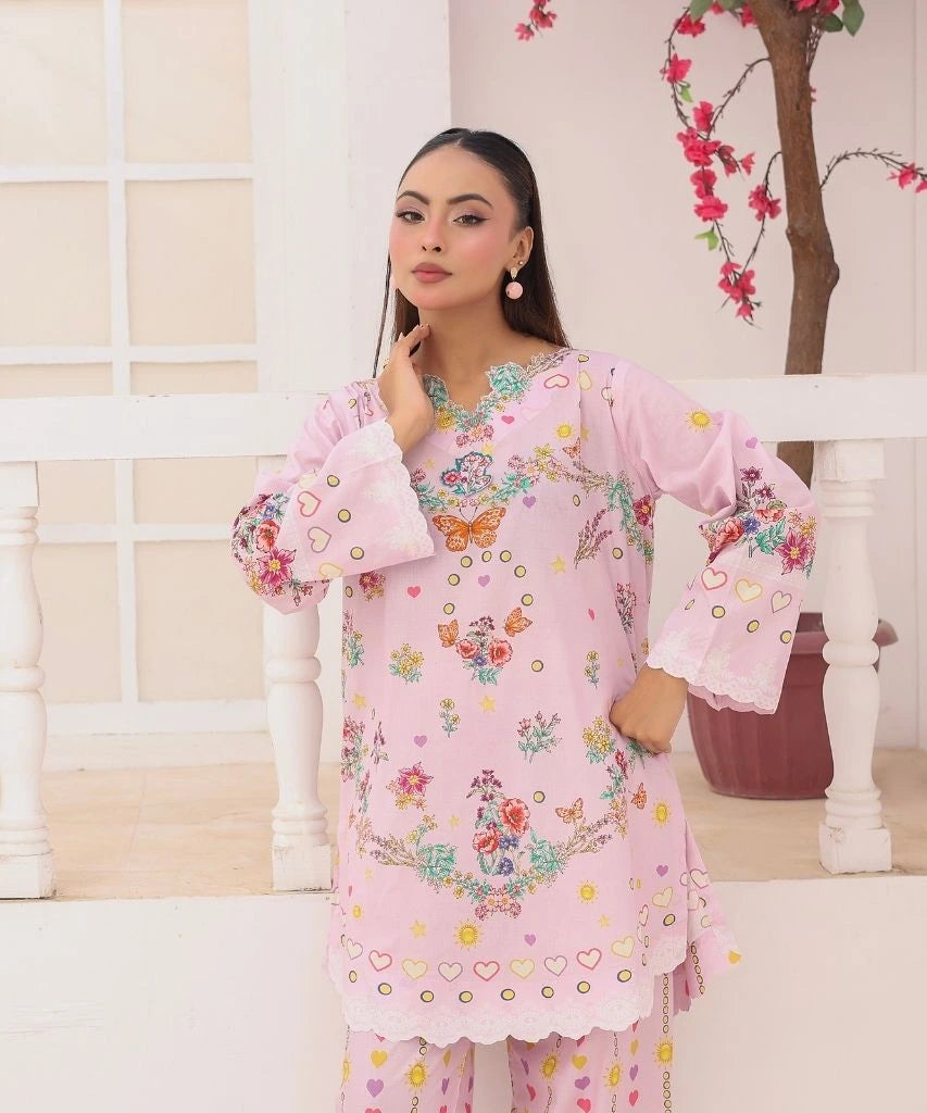 Blush Blossom | 2 Piece Short Shirt Set