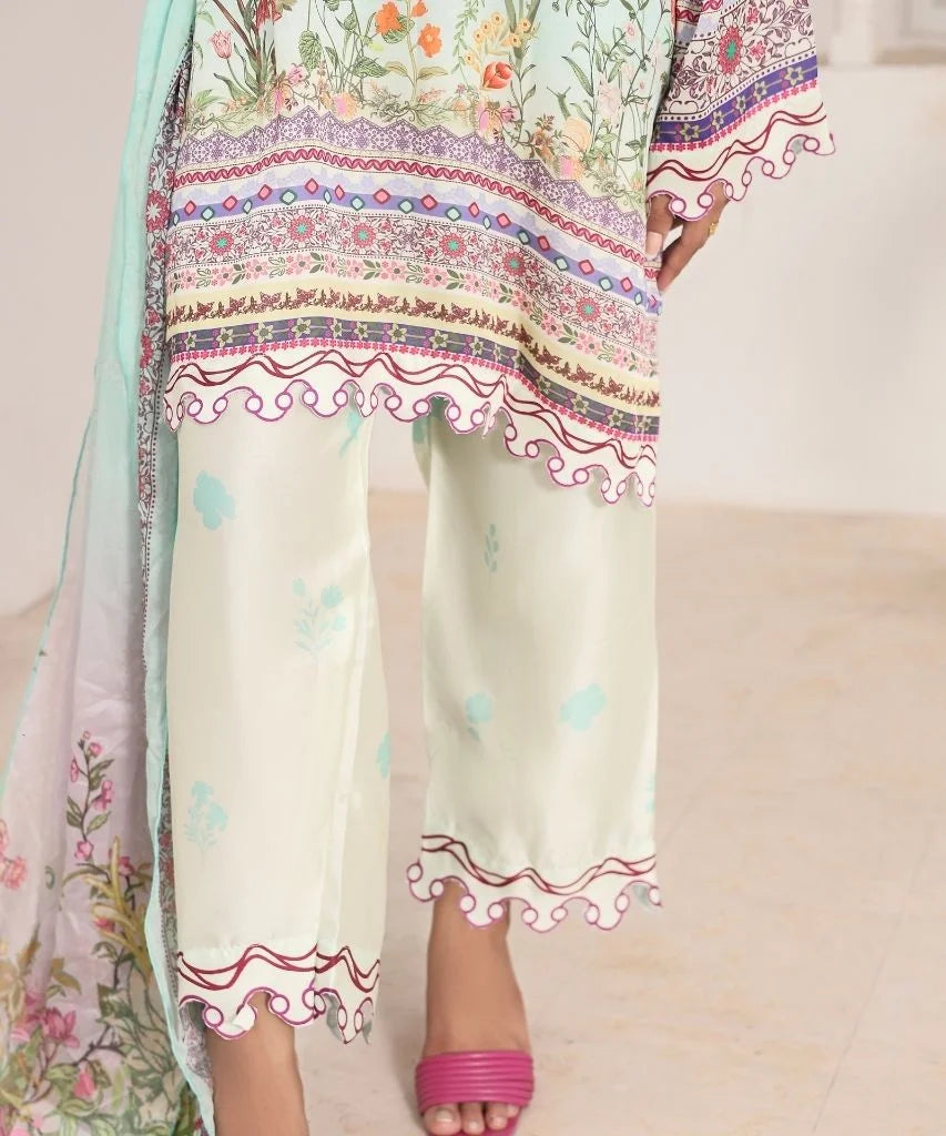 Mint Serenity | 3 Piece Shirt Set with Dupatta