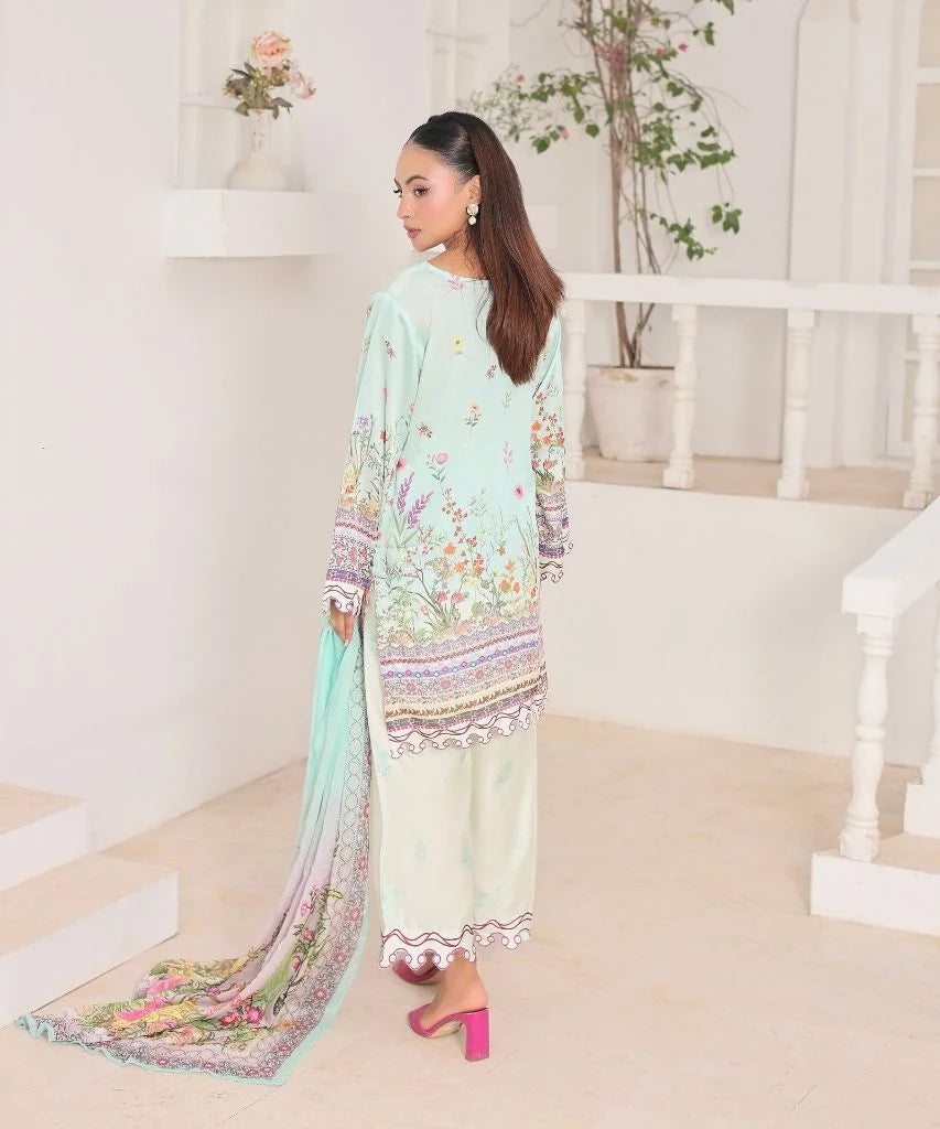 Mint Serenity | 3 Piece Shirt Set with Dupatta