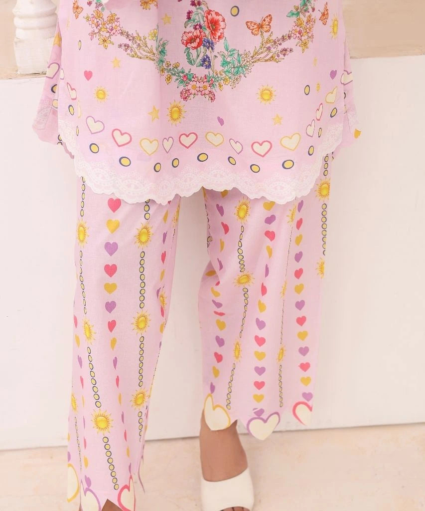 Blush Blossom | 2 Piece Short Shirt Set