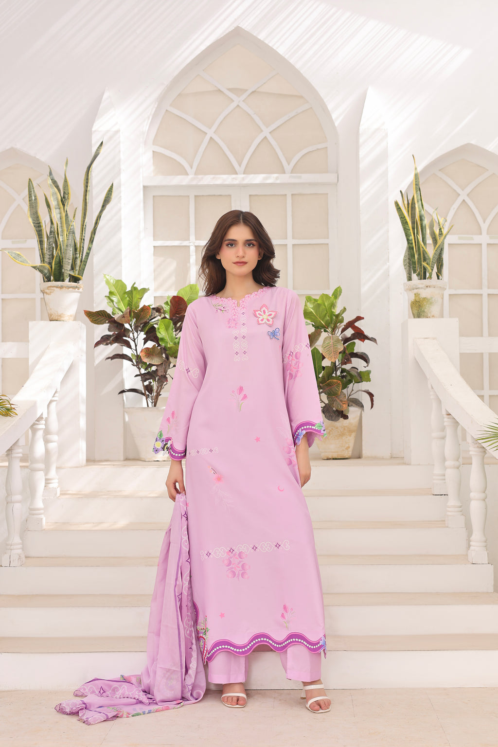 Dreamy Lavender | 3 Piece Long Shirt Set with Dupatta
