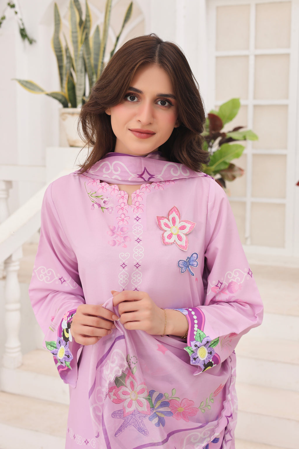 Dreamy Lavender | 3 Piece Long Shirt Set with Dupatta