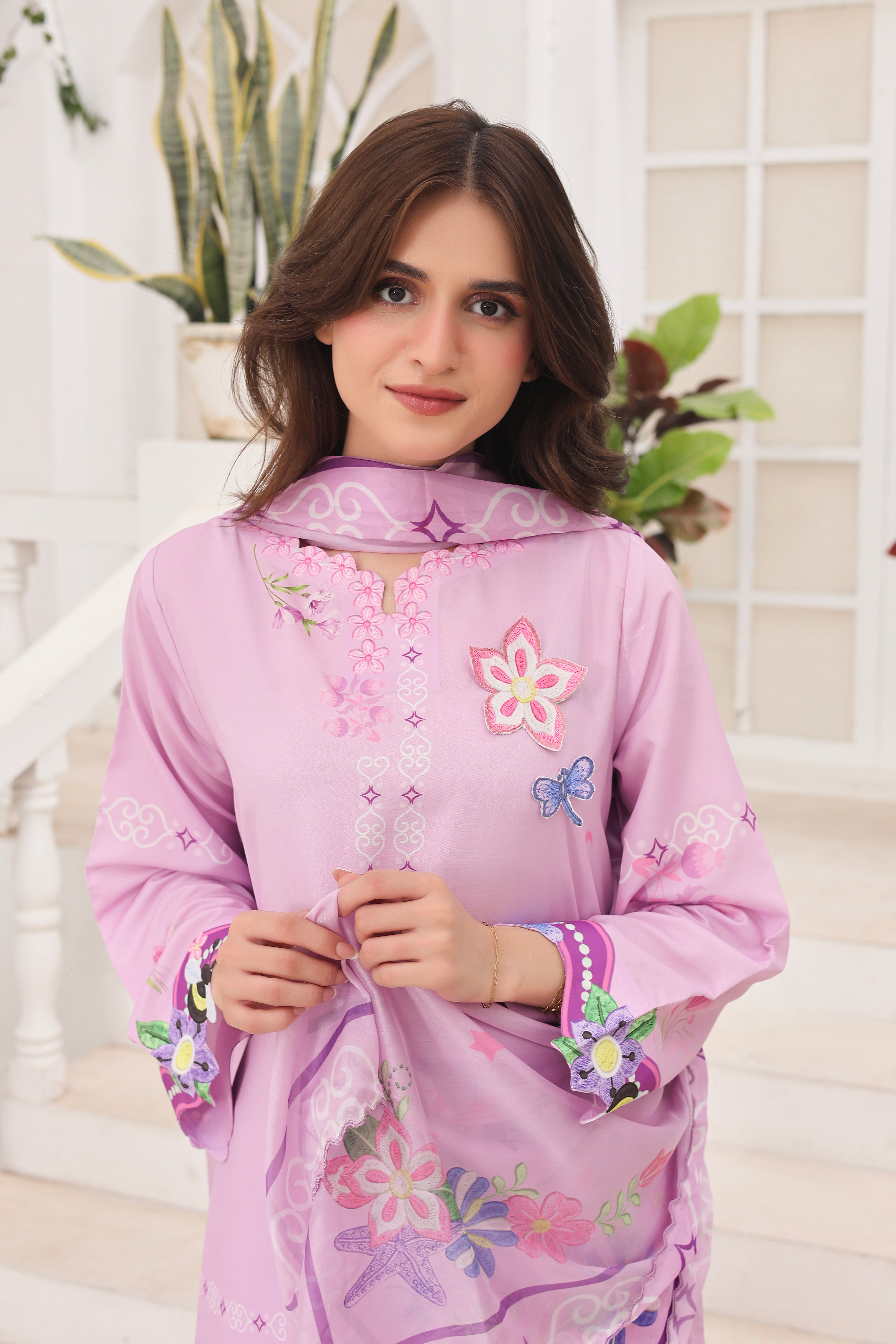 Dreamy Lavender | 3 Piece Long Shirt Set with Dupatta