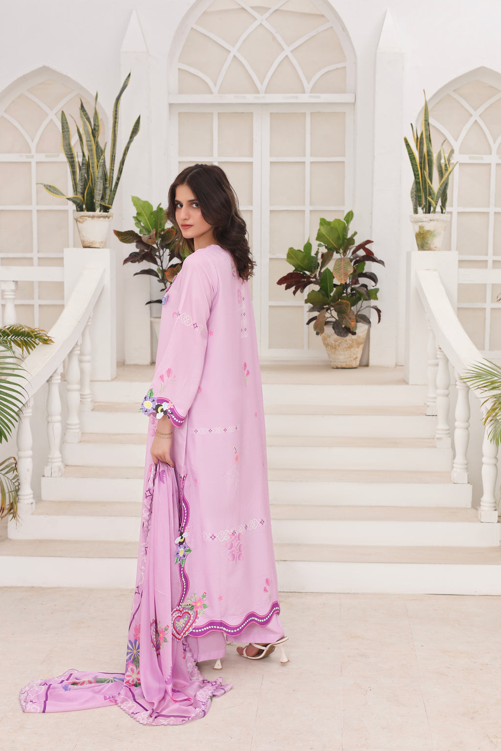 Dreamy Lavender | 3 Piece Long Shirt Set with Dupatta