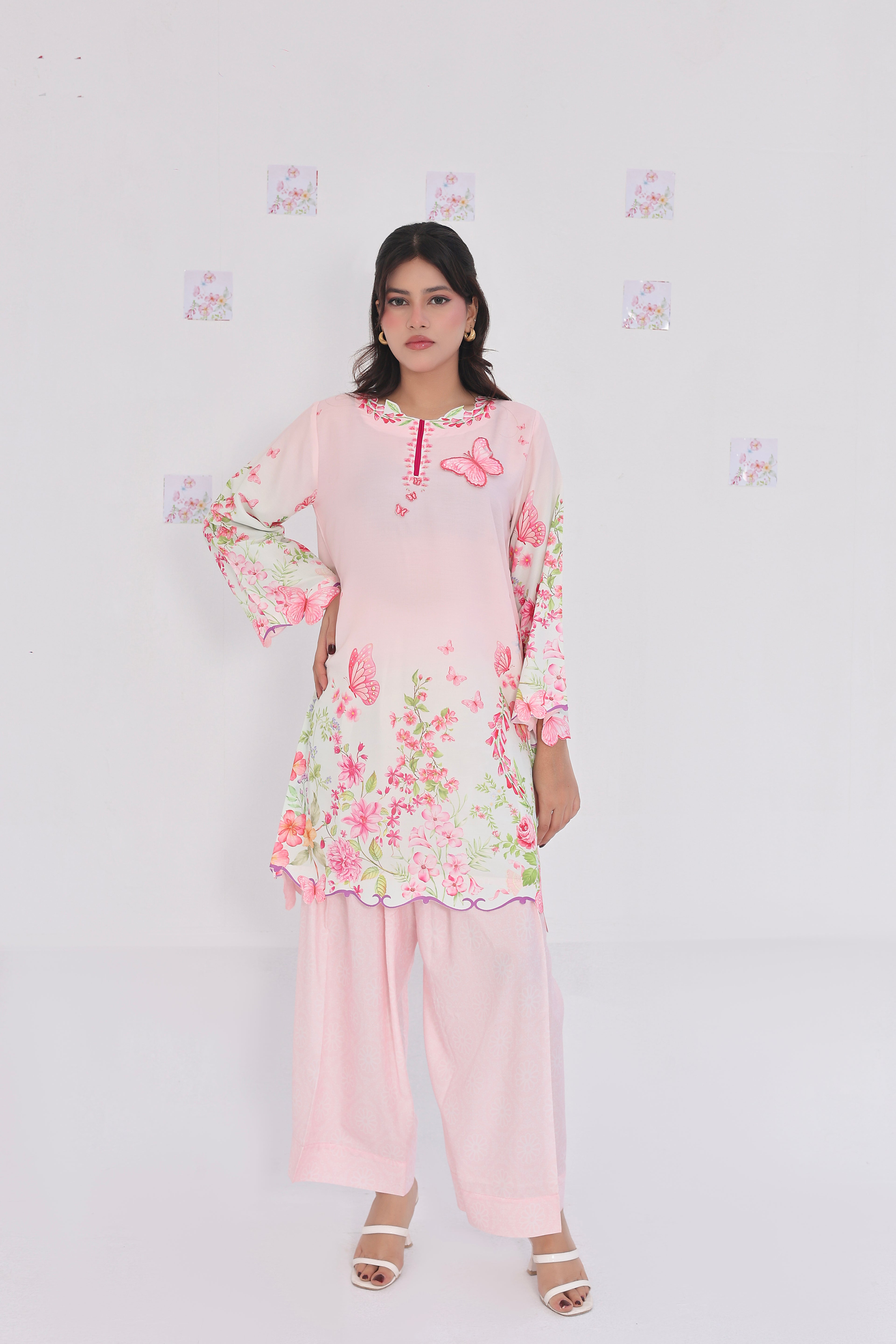 Pink Kiki | 2 Piece Short Shirt Set