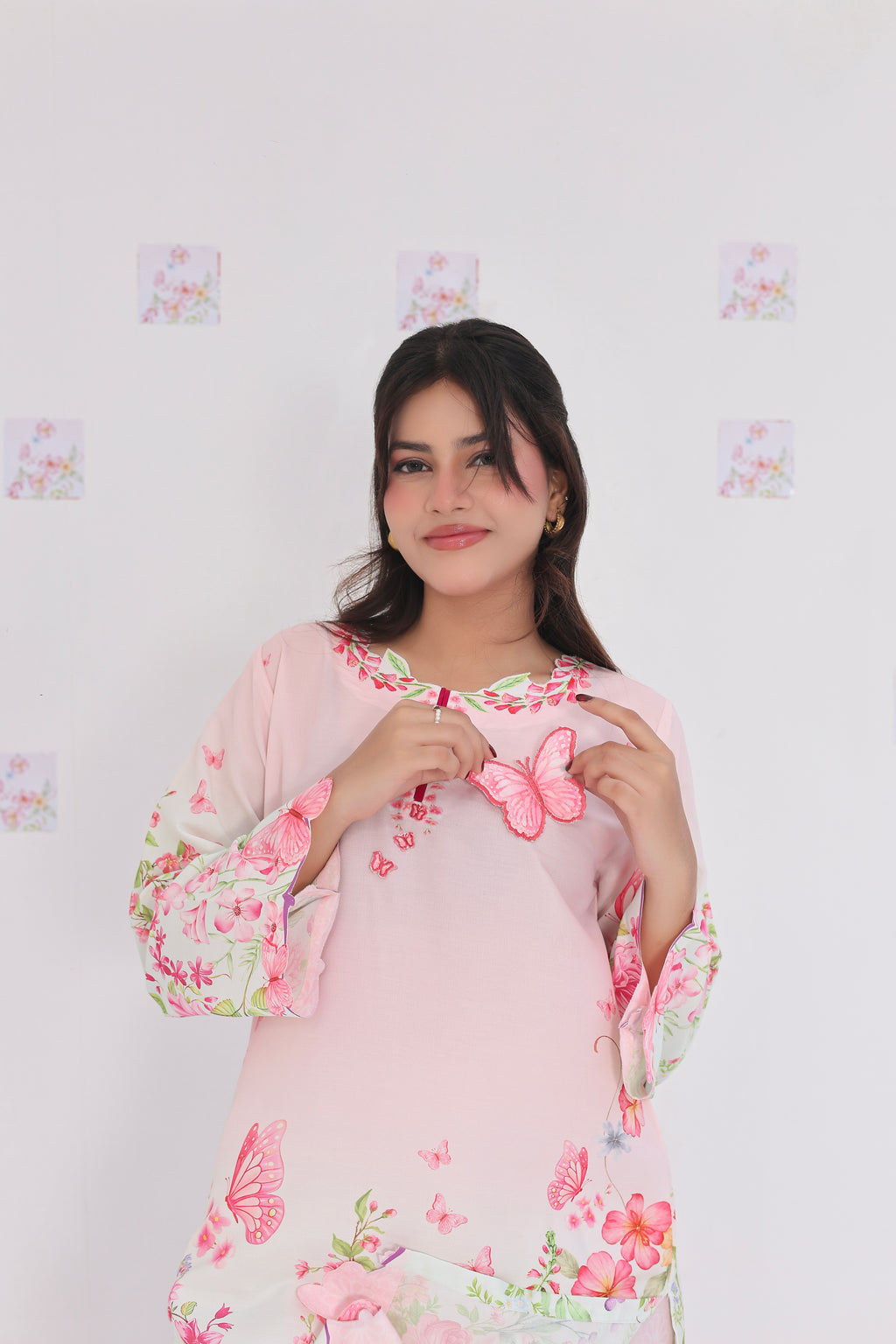 Pink Kiki | 2 Piece Short Shirt Set