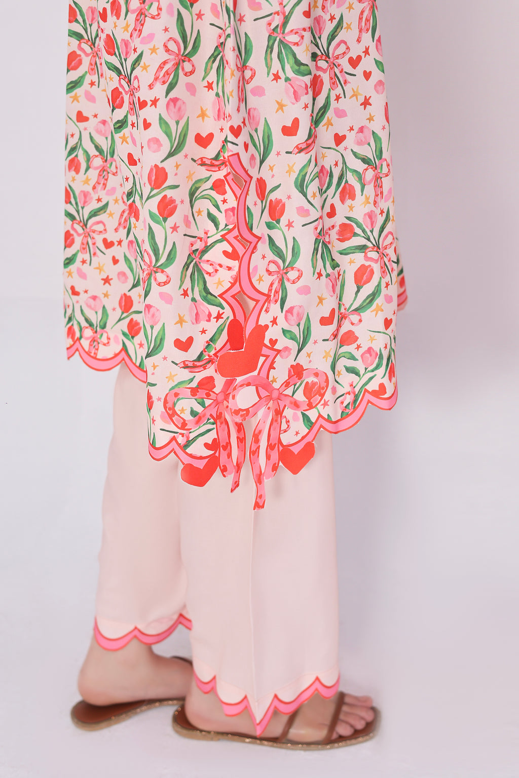 Pink Ribbons | 2 Piece Short Shirt Set