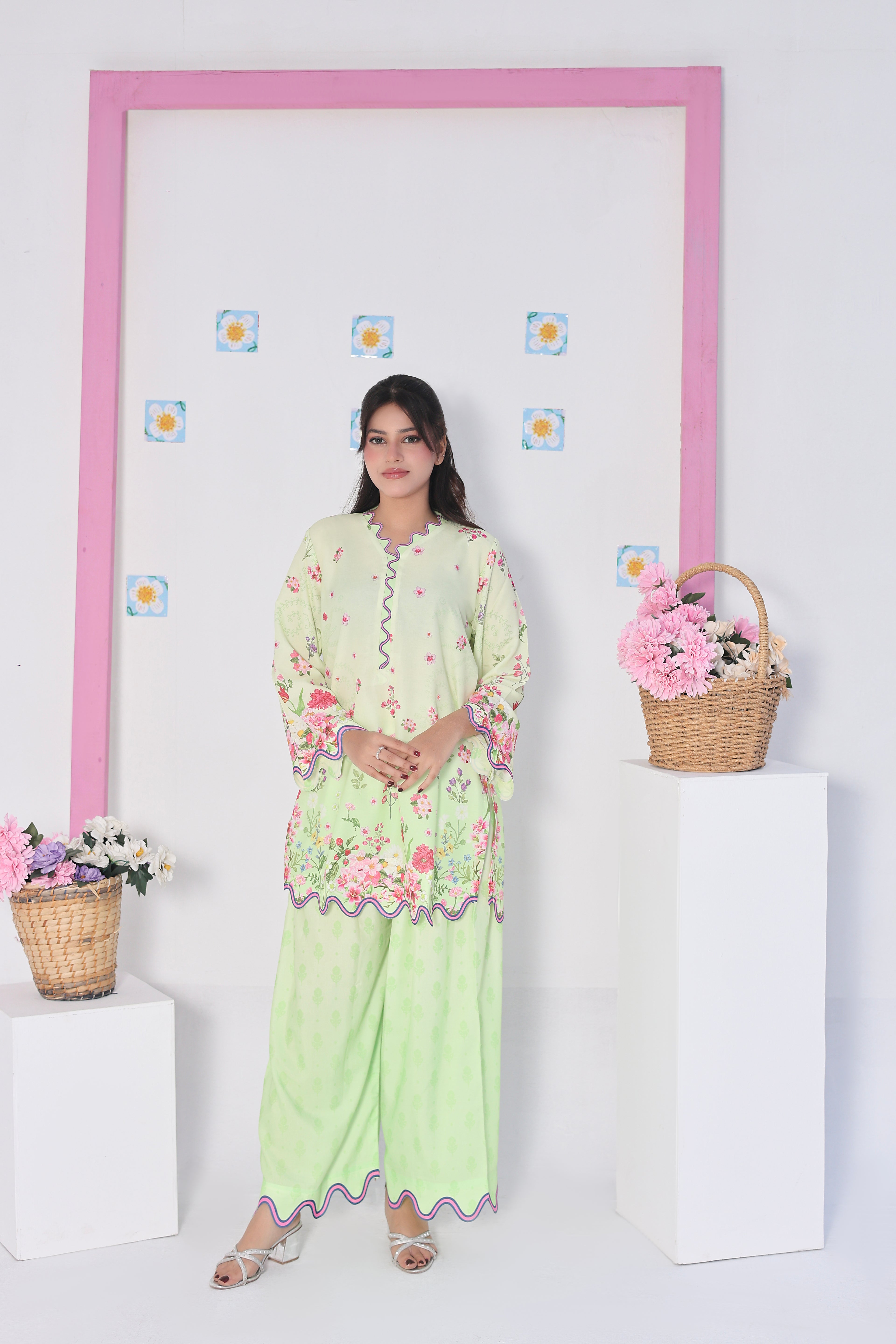Shades of Green | 2 Piece Short Shirt Set