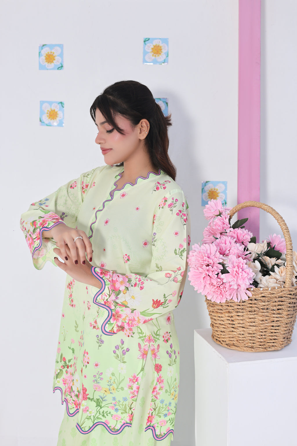 Shades of Green | 2 Piece Short Shirt Set