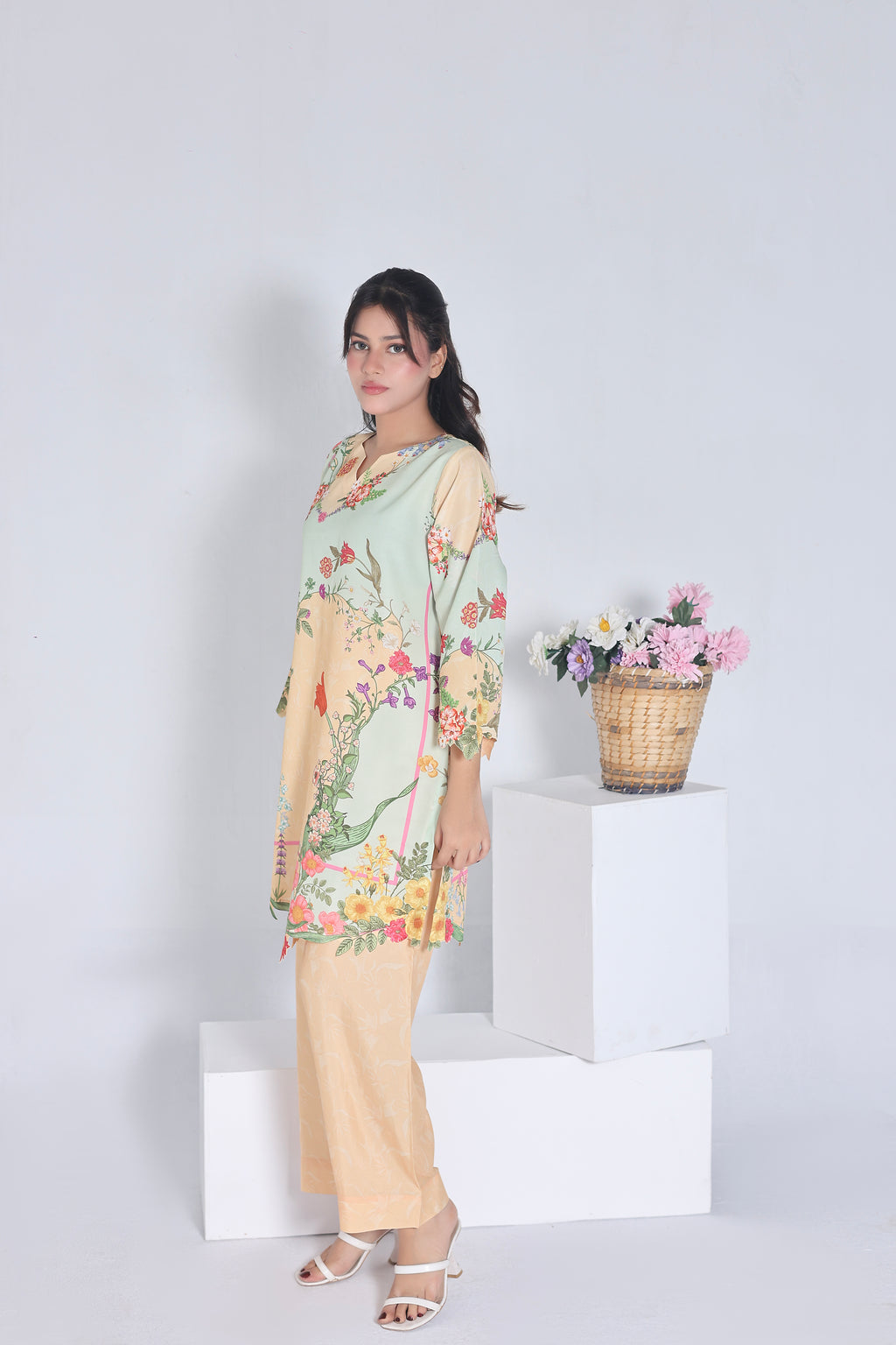 Peachy Mint | 2 Piece Short Shirt Set